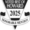 bestofhoward2025_honorablemention_K Honorable mention badge for 2025 best dental practice of Howard county